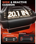 Close-up of wide cushion on big and tall gaming chair for adults with 350 lb capacity, heavy duty office chair with 21.5 inch wide seat.