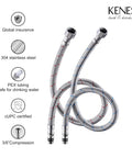 Flexible water supply hoses for Matte Black Single Handle Bathroom Sink Faucet In Stainless Steel Vanity with Pop Up Drain Stopper
