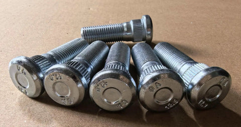 Badass M14 X15 Wheel Studs Six Pack Class 129 Replacement Fits Nissan Titan NV Armada Plus Infiniti QX56 QX80 showing six high strength steel wheel studs.