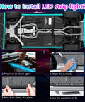 Instructions on installing 4 Piece Underglow Kit For Cars And Trucks App Controlled Multicolor RGB Underbody Lights with images