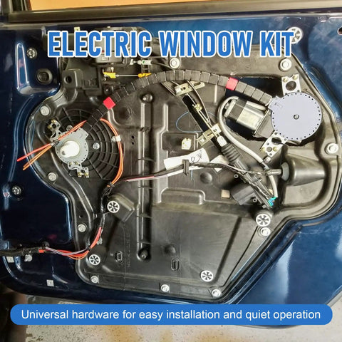 Universal Electric Power Window Lift Regulator Conversion Kit With Switches Wiring And Hardware For 2 Door Pickup SUV Truck Van Car