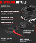 Beefed Up 8500Lbs 50 Feet 3 16 Inch Synthetic Winch Rope Kit with Forged Hook, Fairlead, and UV Sleeve for ATV UTV Recovery