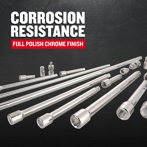 21-Piece Socket Extension And Adapter Set For Tight Spots Built Tough Chrome Finish Corrosion Resistant Quick Size Identification