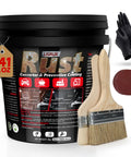 Rust Converter And Metal Primer For Metal Surfaces, 141 Fl Oz Black Rust Inhibitor Paint with brushes and gloves
