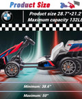 Side view of BMW Licensed Drift Electric Go Kart For Kids With Dual Motors And Adjustable Seat Led Lights Drift Mode Red