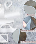 Acrylic Router Templates Set Of 4 Pro Grade Charcuterie Board Handle Templates Clear Cut Board Templates Thick 5mm Angled Curvy Tracing Stencils Cut Guide Tools For Kitchen Woodworking showing a clear acrylic handle template with a peeled layer and arc shape.