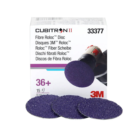 Cubitron II Roloc Fiber Disc 786C 2 Inch 36 Grit 15 Discs Pro Grade Fast Cutting For Grinding Weld Blending And Deburring In Automotive Work