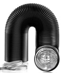 8 Inch Air Ducting Dryer Vent Hose 16 Ft Heavy Duty Four Layer Protection For Heating Cooling Ventilation And Exhaust With 2 Clamps Black Lightproof PVC Low Noise Silencer For Quiet Operation