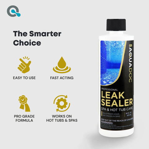 16oz bottle of Hot Tub Leak Sealer For Quick Fixes And Peace Of Mind, Spa Leak Repair Chemical, USA Made, product front view
