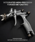 Professional Grade HVLP Spray Gun Kit Featuring Built Tough Stainless Steel Flow Channel And Precision Nozzles For Crisp Atomization Zero Drama And Flawless Auto Finishes close-up of high-precision spray gun design.