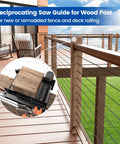 Reciprocating Saw Guide Attachment For Cutting 4x4 Fence And Deck Posts, Multi Angle 0 To 45 Degrees, Keeps Blade Steady