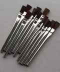 Acid Resistant Glue Brush Set 6 Inch Metal Handle 12 Piece Heavy Duty Hard Bristle Brushes lined up on gray background