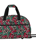 Lightweight Carry On Luggage With Two Rolling Wheels Leopard Rose Pattern 22 Inch Duffel For Weekender And Overnight Business Travel