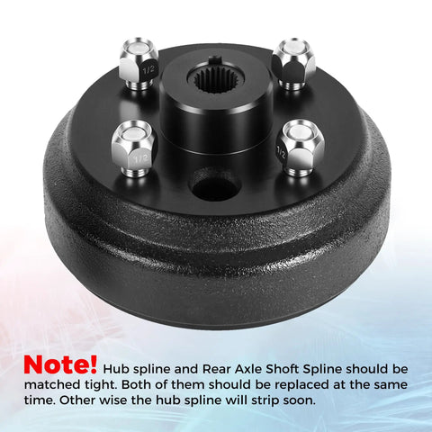 Electric Golf Cart Brake Drum Hub Assembly For EZGO TXT Replacement Fits Rear Hub Spline And Axle Shaft Replaces OEM 19186G1P