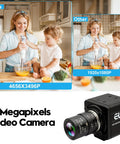 16MP HD USB Camera With 2.8 to 12mm 4X Optical Zoom CS Mount Lens next to comparison of image quality at 16MP and 1080P