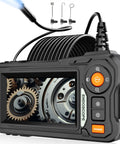 Endoscope Camera With Light And 4.3 Inch IPS Screen Semi-Rigid Borescope 16.4 Ft IP67 Waterproof Inspection Tool display