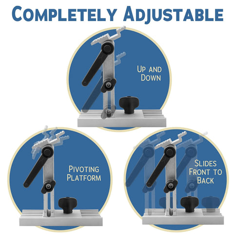 Adjustable Tool Rest Sharpening Jig For 6 Inch Or 8 Inch Bench Grinders And Sanders with Pivoting Miter Slide features
