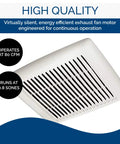 InVent Series Ceiling Mount Bathroom Exhaust Fan 80 CFM 0.8 Sones ENERGY STAR Certified with vent grille visible