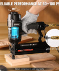 Using 2 In 1 Pneumatic Brad Nailer And Stapler 18 Gauge Air Nail Gun for woodworking projects at 60 to 100 PSI