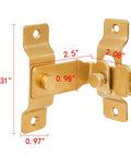 2 Pack 90 Degree Gold Flip Barn Door Lock With Easy Install Privacy Security Latch For Barn Doors And Sliding Doors, dimensions shown