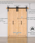 60x84 Bi Fold Barn Door Set With 66 Inch Hardware Kit For Four Doors No Assembly Easy Install Solid Spruce Wood Folding Doors Barn Door Hardware And Double Sided Handle Pulls Included front view