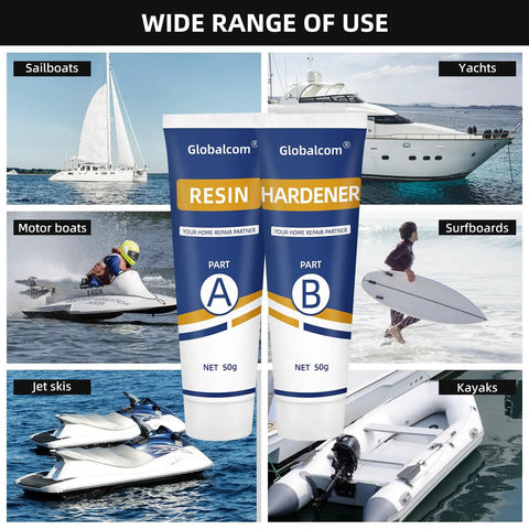 Fiberglass Boat Repair Kit White Gel Coat And Epoxy Filler For Boats Pro Grade All In One Marine Repair Kit for watercrafts