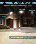 Two Pack Crazy Bright Solar Street Lights Outdoor 120000 Lumens Dusk To Dawn LED Security Street Light illuminating houses at night