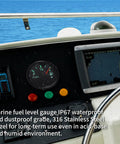 Fuel Sending Unit With Boat Gauge Kit 10 Inch Sender And Gauge For Cars Boats RVs Industrial Equipment 240 Ohm Empty To 33 Ohm Full Marine Grade Fuel Level Sensor Easy Install Reliable Durable Quick Install For Most Fuel Tanks And Marine Applications, marine fuel gauge in boat dashboard