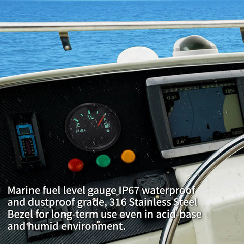 Fuel Sending Unit With Boat Gauge Kit 10 Inch Sender And Gauge For Cars Boats RVs Industrial Equipment 240 Ohm Empty To 33 Ohm Full Marine Grade Fuel Level Sensor Easy Install Reliable Durable Quick Install For Most Fuel Tanks And Marine Applications, marine fuel gauge in boat dashboard