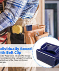 Noise Cancelling Ear Plugs 27dB NRR, Corded And Reusable, Individually Packaged With Belt Clip shown in utility belt pocket