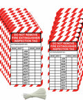 25 Pack Fire Extinguisher Tags With Adjustable Wire Ties For Monthly Inspections And 8 Year Maintenance Records