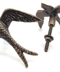 Vintage Cast Iron Closet Door Pull Handles In Bronze Finish With Delicate Bird Design Set Of 2 Handcrafted