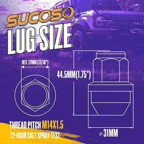 Diagram of M14x1.5 Lug Nuts For Ford F150 2015 To 2023 Expedition And Lincoln Navigator Truck showing dimensions and design.