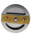 Top view of 12 Inch And 4 Inch Bath Waste And Overflow Assembly With Tip-Toe Drain Plug And Illusionary Faceplate, satin nickel.