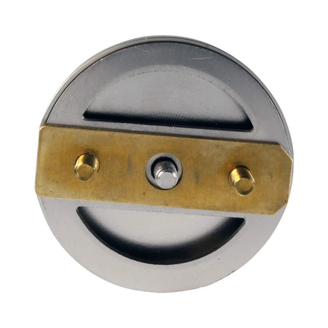 Top view of 12 Inch And 4 Inch Bath Waste And Overflow Assembly With Tip-Toe Drain Plug And Illusionary Faceplate, satin nickel.