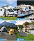 All-In-One 200W Bifacial Solar Panel Kit With 10A PWM Charge Controller for RV, boat, camping, and home roof setups