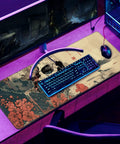 Ukiyoe Anime Skull Mouse Pad XXL Desk Mat For Gaming And Dope Desk Setup, Large 31.5 By 11.8 Inches, Non Slip Rubber Base