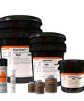 Copper Based High Temperature Anti Seize Lubricant With Graphite For Low Friction And Water Resistant Protection Military Grade Performance In Heavy Duty Machinery And Marine Use 2.5 Gal containers and packaging displayed.