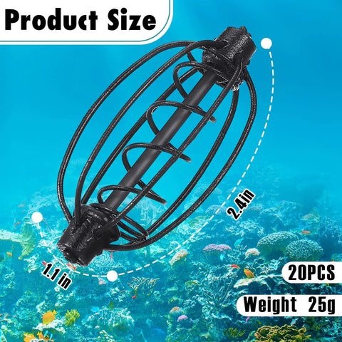 10 Pack Spring Fishing Feeder Bait Cage Holder For Carp And Bream Tackle Method Feeder Cage 25 Gram, size illustration.