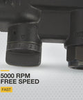 Close-up of Heavy-Duty Air Impact Wrench With 8 Inch Anvil And D-Handle, 1 Inch Drive showcasing 5000 RPM Free Speed measurement