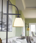 Oil Rubbed Bronze Arch Table Lamp For Home Office Urban Industrial Desk Light With Glass Shade 28 Inch Tall 11 Inch Reach