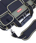 17 Inch Tool Bag For Men With Wide Mouth And Waterproof Molded Base Plastic Padded Handle Adjustable Shoulder Strap Black