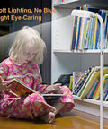 Child reading under Cordless Floor Lamp With 5000mAh Rechargeable Battery, Adapter Included, Portable Gooseneck Light For Bedroom