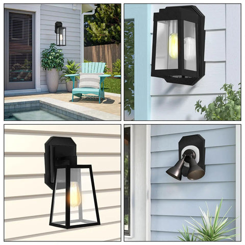 Vinyl Siding Mounting Blocks With Built In Electrical Box Kit For 1/2 Inch Lap Double And 4 Inch Siding, Black Outdoor Mounting Plate Set, Weatherproof Durable Siding Mounting Plate With Textured Paintable Finish For Exterior Fixtures, black wall mount for porch lights