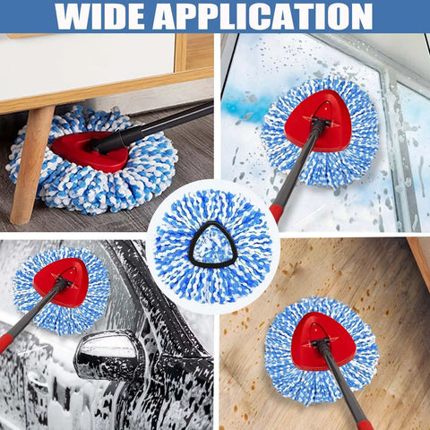 4 Pack Spin Mop Replacement Heads For RinseClean 2 Tank Spin Mop System Premium Grime Busting Microfiber For Deep Cleaning Strong Absorption Works On Wood And Tile Floors Machine Washable Easy To Replace, microfiber mop heads on wood, tile, glass and car surfaces