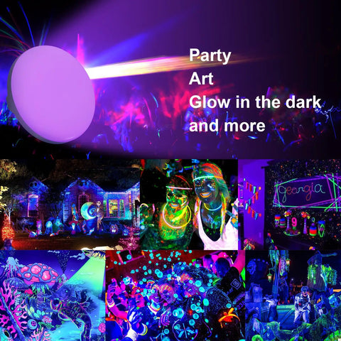 Party scenes with 10000mAh Rechargeable UV Blacklight Lantern With 395nm UV And 6500K White Light, glow in dark decorations
