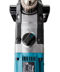 Pick Badass 40V Brushless Cordless Angle Drill with 13mm jaw and speed settings for pros, showing chuck and controls.