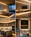 Warm White LED Strip Lights 9.8Ft 90 LEDs With Remote 8 Modes Dimmable Timers Cuttable Waterproof Self Adhesive Backlight in bedroom and living room setup
