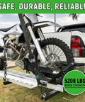 Motorcycle secured with Beefy Four Pack Heavy Duty Ratchet Straps 1.5 Inch By 15 Foot Tie Downs With 5,208 Pounds Break Strength