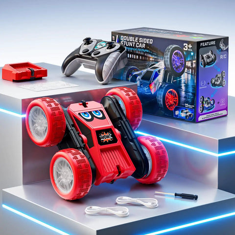 Remote Control Stunt Car With 360 Degree Flips, LED Light Strips, box, controller, Type C Charge, set for Boys and Girls Ages 8 12